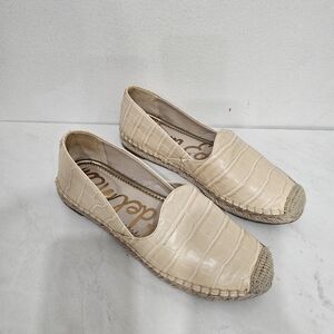 SAM EDELMAN KESIA EMBOSSED LEATHER ESPADRILLES SIZE 6.5